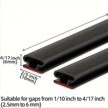 6M Roll 10*6mm TPE Windproof & Soundproof Self-Adhesive Door Seal Strip, Arched Luxury Solid Color Door Frame Seal, Trimmable & Easily Adhesive