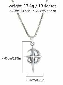 1 件欧美时尚万圣节新月星星吊坠项链，男女不锈钢珠链，极简奢华小众吊坠锁骨链，家庭节日生日礼物 - 彩色 - 查看 7