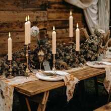 1-12pcs Flickering Flameless Candles, Flameless Taper Candles Battery Powered, Fake Candles, Led Candles Battery Powered, Flameless Candles Flickering, Led Candles Flickering, Electric Candles For Home, Wedding Decor, Christmas Decorations, Halloween Decorations, Party Decorations