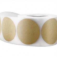 500 pièces Rouleau d'autocollants en papier kraft - Autocollants d'emballage et d'étiquetage pour bijoux, artisanat, organisation, bocaux - Étiquettes adhésives rondes vierges pour propriétaires de magasins et mise en conserve - Kaki - Voir 5