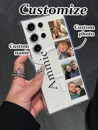 Customizable Life 4-Grid Image Name Printed Transparent Colorful Simple Anti-Drop Thick Phone Case Cover Compatible With IPhone 16/16 Pro Max, XR/7/8, IPhone 15 Pro Max, 13 Pro Max, 14 Pro Max, 13, 14, 11, 12 Pro Max, 14 Plus, 11 Pro, 12 Pro, A13, A22, A21S, A51 4G, A52, S22 Ultra, A33 5G, Redmi 10, Redmi Note 11 4G, Redmi 11 Lite, A53, A14, A23, S23 Ultra, S24, A14, A15, S23, A73, S25/S25 Ultra,Clear,Stylish,Colorful,Vintage,Cute,Contracted,Funny,Custom,Personalized,Unique,Customized,Ideal Gifts For Him,Ideal Gifts For Her,Boyfriend,Girlfriend,Family,Friends,Grandparents,Couple,For Anniversaries,For Birthdays,Customized Phone Cases,Street Casual Chic