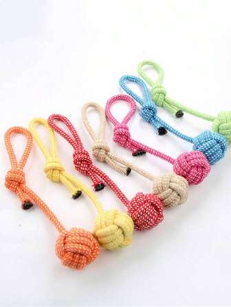 1pc Rope Braided Chew Cleaning Teeth Interactive Pet Toy For Medium And Small Dogs, Random Colors