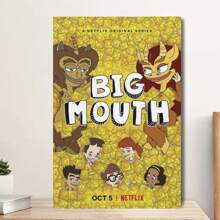 Framed Big Mouth - American Cute Animated Movie Poster, Children's Room Wall Art Poster Wall Art Paintings Canvas Wall Decor Home Decor Living Room Decor Aesthetic