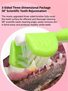 1 件装猫/狗爱好者礼物和狗/猫妈妈爱宠物牙刷，带柔软三面刷毛，有效清洁牙齿和清新口气，猫/狗爱好者礼物和狗/猫妈妈爱宠物口腔护理牙刷，随机发货颜色 - 彩色 - 查看 5