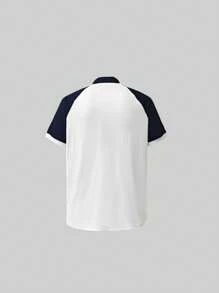 2025 Men's Comfortable & Breathable Contrast Color Casual Polo Shirt, Suitable For Spring And Summer - Multicolor - View 3