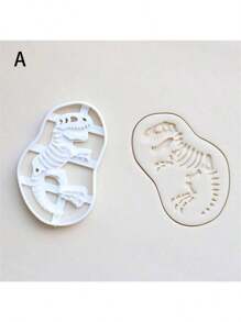 1/4 Pcs Dinosaur Biscuit Cutting Knife Dinosaur Skeleton Fossil Biscuit Cutting Knife Stegosaur Triangular Keel Fossil Mold For Stamp Baking Dinosaur Biscuit Enthusiasts (Designs: Tyrannosaurus Rex, Stegosaurus, Triceratops, And Long Neck)