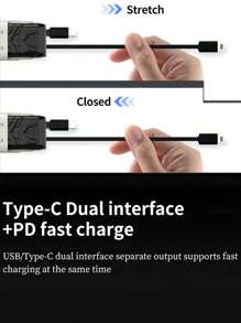 四合一伸缩车载充电器，USB C 快速充电适配器，带闪电线缆和双充电端口，兼容 15/14/13/12 Pro Max Plus/iPad，兼容 ，兼容三星 Galaxy S23/S22/S10，智能手机电子 - 彩色 - 查看 5