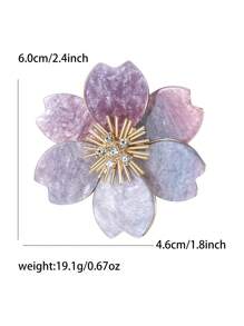 Broche de flor de acrilico con rhinestones elegante para hombres, accesorio de alfiler para traje, regalo para fiestas y recepciones
