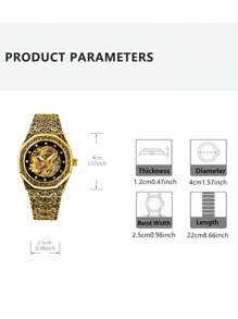 1 pieza Reloj de pulsera automático mecánico elegante y apuesto para hombres jóvenes con caja de acero con diseño estereoscópico de dragón grabado