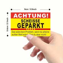 50张德国搞笑停车卡，黄色幽默停车通知，未经授权停放车辆的纸质停车卡，警告停车卡，返校，学校用品 - 50pcs/set - 查看 2