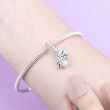 1 Pc S925 Sterling Silver Firefly Wordmark Tag Pendant, Commuter Casual Match, Suitable For DIY Bracelet Jewelry Making, Suitable For Women, Jewelry Gift Memorial Gift Birthday Gift - 1XC0007 - View 5