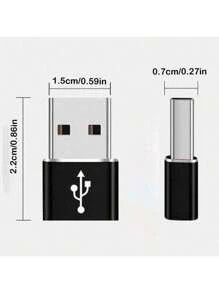 Bộ chuyển đổi USB sang USB C, 1-4 gói, bộ chuyển đổi sạc Type C cái sang A đực, tương thích với iPhone 16 15 14 13 12 Pro Max Plus, I-Watch Ultra I-Watch 8 7, tương thích với , tương thích với 9 10 Air 5 Mini 6 - màu đen - Xem 10