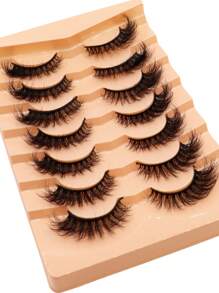 7 Pairs Black Russian Curly Soft Fluffy Faux Mink False Eyelashes