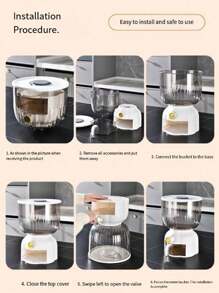 10KG Capacity Airtight Sealing Rice Storage Container, Household Moisture And Insect Proof Rice Bin, Measuring Cup Design Rice Canister - Multicolor - View 7