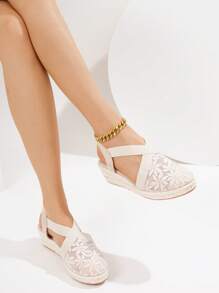 Women's Comfortable Anti-Slip Apricot Color Rope Platform Wedge Sandals For Spring Summer Vacation - Apricot - View 9