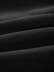Talla Grande Pantalones Deportivos Con Estampado De Letra De Cintura Con CordóN - Negro - Ver 4