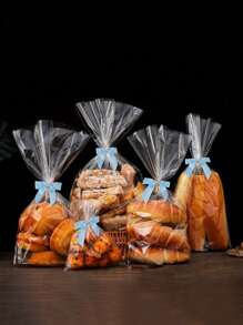 20pcs Blue Satin Ribbon Bows, 2.5 Inch Pre-Tied Blue Twist Bow Knot, Plastic & Polyester Material, Gift Wrapping Bows, Suitable For Party, Wedding Decor, Office Supplies, Blue