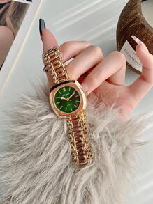 1PC New Fashion Women's Vintage Watch, Hollow Gold Bracelet Female Niche, Suitable As Birthday, For Teens