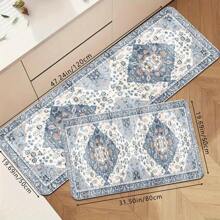 1pc Creative Multicolor Bohemian Printed Doormat, Soft Anti-Slip Water Absorbent Machine Washable Rectangular Low Pile Rug For Living Room, Bedroom, Kitchen, Laundry - Multicolor - View 6