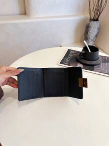 Trifold Pleated Colorblock Compact Wallet Wallet Purse Wallet Mini Wallet Small Wallet - White - View 11