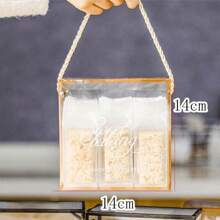 1pc Creative Transparent Portable Gift Box Candy Nougat Cookies Wedding Chocolate Cake Bread Packing Tote Bags - Multicolor - View 4