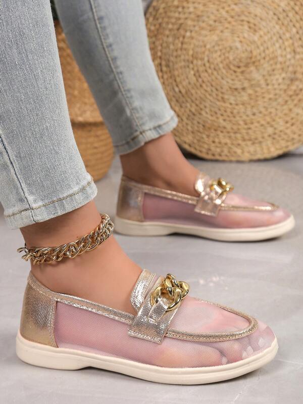 Mocasines transparentes de malla ligeros y cómodos para mujeres, para primavera/verano