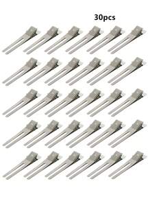 10 件/30 件/60 件/双爪卷发夹，适用于发型设计、理发店使用 - 银色、卷发器、无热卷发、卷发器、美发产品及配件，适用于理发店美容旅行必需品