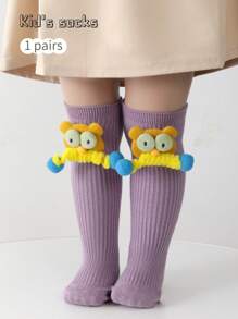 1 par de calcetines de tripulación graciosos y de dibujos animados, calcetines novedosos y lindos para estudiantes y familias, adecuados para primavera/otoño