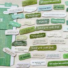 50 Pcs English Label Sticker Package Junk Journal DIY Art Crafts Album Embellishment Paper Material Scrapbook Stickers,School Supplies,Back To School