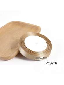 1/2/3/4 卷 25 码香槟金色包装丝带蝴蝶结、彩色丝带、涤纶缎带、礼品盒丝带、提花编织丝带 - 米色 - 查看 8