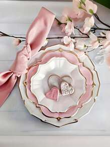 30/40pcs, 7/9in, White, Mint Green, Mint Blue, Coral -Color, Disposable Paper Tray Set, Suitable For Birthday Parties, Family Gatherings, And Weddings Birthday Decorations Party Decorations Bachelorette