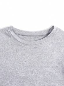 大码女式纯色圆领休闲宽松复活节兔子图案短袖 T 恤