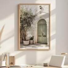 1pc Framed Canvas Wall Art Poster, Italian Architecture & Olive Tree Canvas Print Mural, Modern Style, Suitable For Living Room, Bedroom, Bathroom, Office, Hallway, Kitchen Decor, Home Decor Gift, Spring Decor Gift, Birthday Graduation Gift - Multicolor - View 7