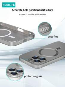 1pc Koolife Magnetic Wireless Charging Magsafe Soft Silicone Phone Case, Ultra-Thin Matte Finish, Anti-Drop Metal Coating, Full Camera Protection, One-Piece Button Design, Compatible With IPhone 17 ProMax/17/17 Pro/17 Air/11/12/12 Pro/12 ProMax/13/13 Pro/13 ProMax/14/14 Plus/14 Pro/14 ProMax/15/15 Pro/15 Plus/15 ProMax/16/16 Pro/16 Plus/16 ProMax - Silver - View 7