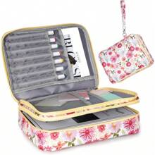 AHIBIO - Funda bíblica para mujer, funda bíblica de doble capa para niñas, bolsa floral grande con múltiples bolsillos, funda de transporte para estudio bíblico, protector de libro (floral) - Floral-blanco - Ver 9