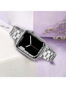 金属不锈钢可调节表带，兼容 Series 1-8 SE，Ultra，14 毫米宽，纤薄优雅的设计，商务休闲，男女通用的替换智能手表表带，适合 38 毫米/40 毫米/41 毫米/42 毫米/44 毫米/45 毫米/49 毫米/46 毫米表壳（不含手表）