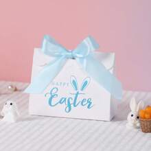 10 pièces Sacs en papier de bonbons de Pâques, boîtes d'emballage d'œuf de Pâques, boîtes d'emballage de bonbons, boîtes d'emballage de cadeaux portables, boîtes de rangement de cadeaux de fête