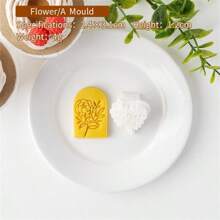 Spring Collection Leaf And Flower-Shaped Mold Set, Polymer Clay Stamp Kit, Materials, DIY Jewelry Pendant Making Clay Art - White - View 14