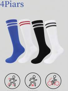 16pcs/12pcs/8pcs/4pcs/1 Pair Kids Football Basketball Running Cycling Training Socks, Girls Long Tube Socks, Boys Moisture Wicking Breathable Sports Socks - Multicolor - View 65