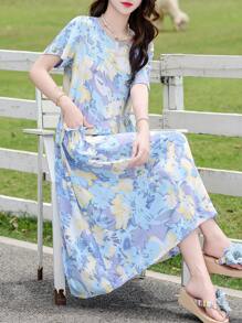 Nuovo arrivo Abito casual ed elegante stampato da donna