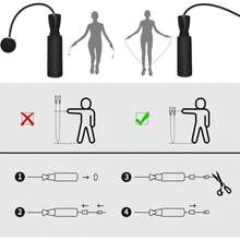 1 cuerda para saltar inalámbrica pesada, cuerda para saltar para Fitness con pelota grande, adecuada para deportes de interior domésticos, quema de grasa - Gris Oscuro - Ver 5