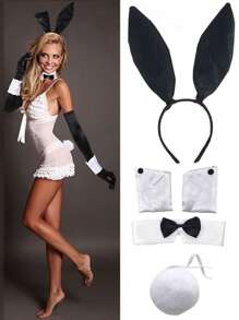 D EXCEED 4PCS Women's Dress Up Accessories Makeup Ball Rabbit Ears Headband Nightclub Cute And Sexy Rabbit Headwear Halloween Brazil Carnival Dress Up Headwear Gift Prom - Multicolor - View 1