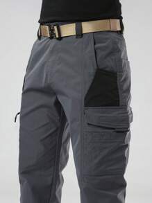 LEDUNTINO [Spring/Summer] Men's Fashion Casual Outdoor Zip-Up Pants, Sports, Cargo, Green, Grey, Husband/Boyfriend Gift, Men's Spring/Autumn Pants, Multi-Pocket, Hiking, Fishing, Travel Pants, Spring/Autumn Bottoms, Size Reference Size Chart (Pants Do Not Include Belt) - Grey - View 4