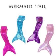 Traje de baño de disfraz de sirena para niñas, trajes de cola de sirena, ropa de disfraz que se puede nadar con pantalones cortos, se necesita usar con aletas - Multicolor - Ver 2
