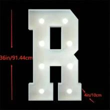 1 pieza Letrero de caja LED gigante blanco de 3 pies, letra alfabética 3D iluminada grande de 3 pies en blanco, caja de letra grande con luz para decoración de fiestas, ideal para fiestas al aire libre, cumpleaños, graduación, boda - perfecto para celebraciones festivas y eventos de aniversario - Blanco - Ver 17