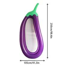 1/2pcs Eggplant Float Row Large Swimming Ring With Net Recliner Folding Internet Celebrity Photography Props Pool Float, Beach Essentials, Beach Accessories - Eggplant - View 12