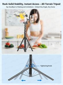 AXNEN 72" Tripod Compatible With Iphone, Phone Tripod Selfie Stick With Remote, Extendable Cell Phone Tripod & Tall Travel Tripod For Recording Video Selfies Photo, Compatible With IPhone Android Phone, Camera, Action Camera, Ring Light