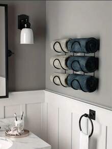 1pc Wall-Mounted Storage Racks, Wine Rack, Multi-Functional Iron Art Towel Rack