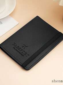 1 件皮革护照夹多功能护照钱包卡包