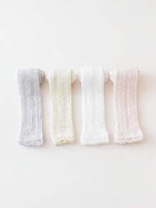 4 Pieces Newborn Baby Girl's Summer Mesh Tights – Soft, Cool & Skin-Friendly Toddler Baby Girl's Mesh Tights – Soft, Elastic & Cooling For Summer Days